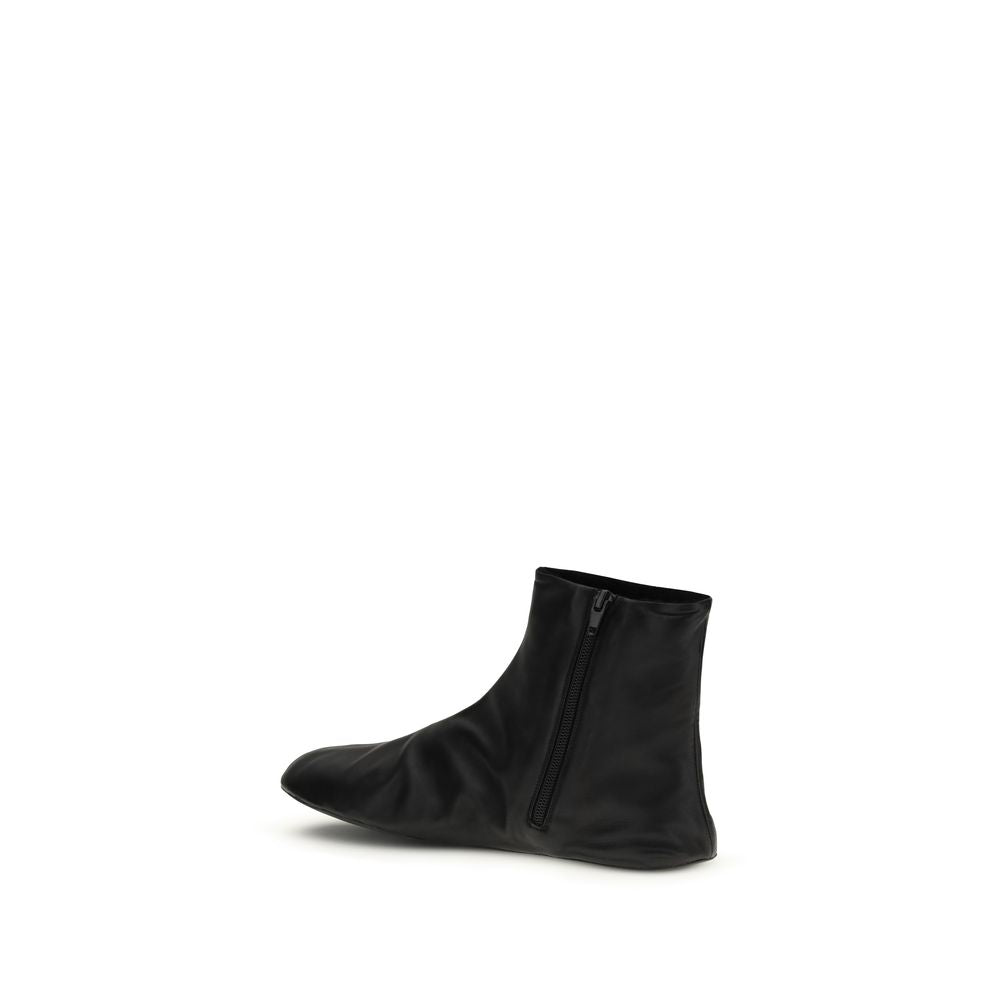 Black Lambskin Shearling Ankle Boots