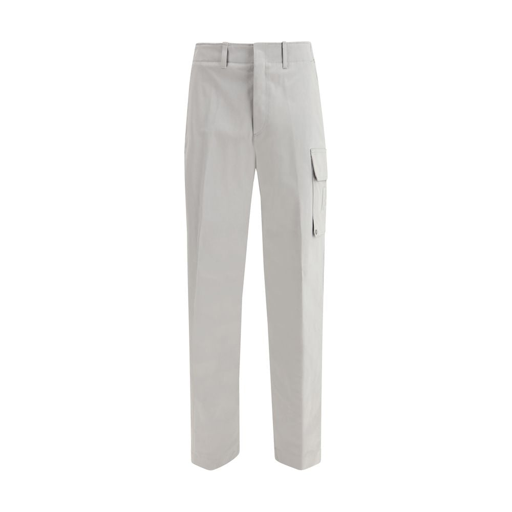 Black Cotton Gabardine Regular Fit Cargo Pants