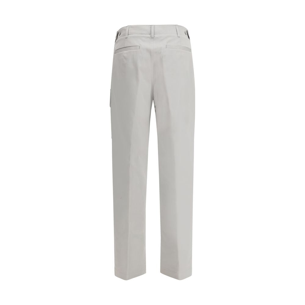 Black Cotton Gabardine Regular Fit Cargo Pants
