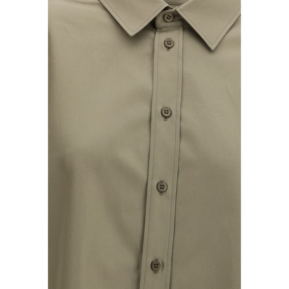 Oversized Cotton Gabardine Lace-Up Shirt