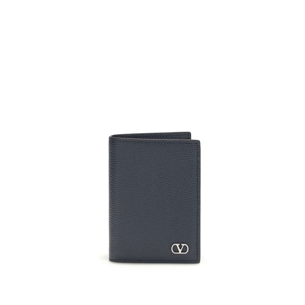 VLogo Signature Grained Calf Leather Wallet