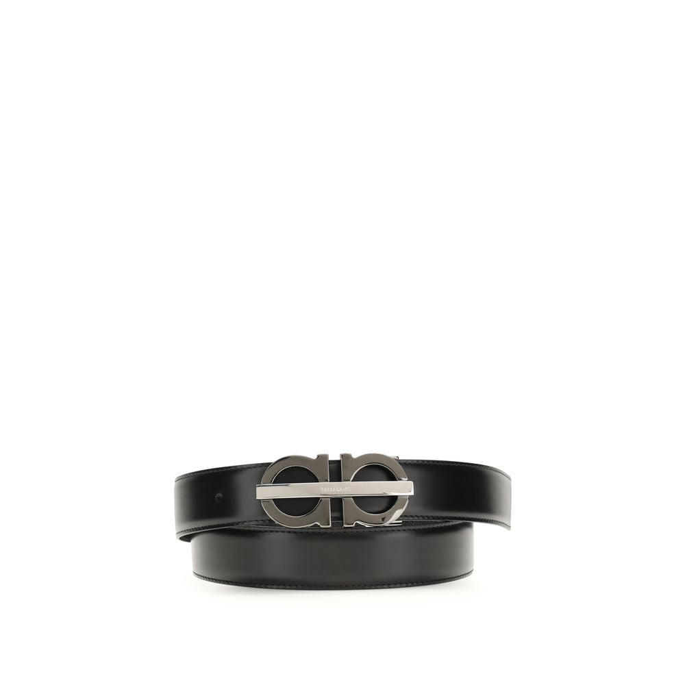 Reversible Gancini Calf Leather Belt