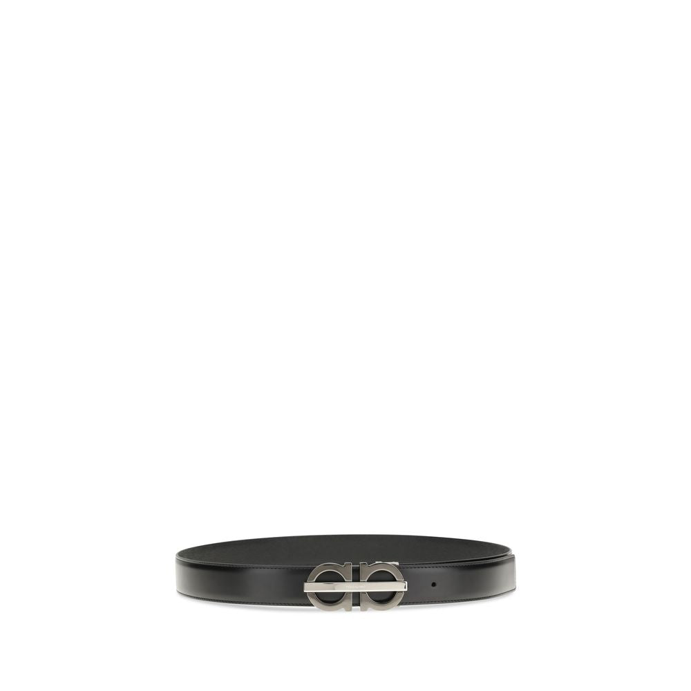Reversible Gancini Calf Leather Belt