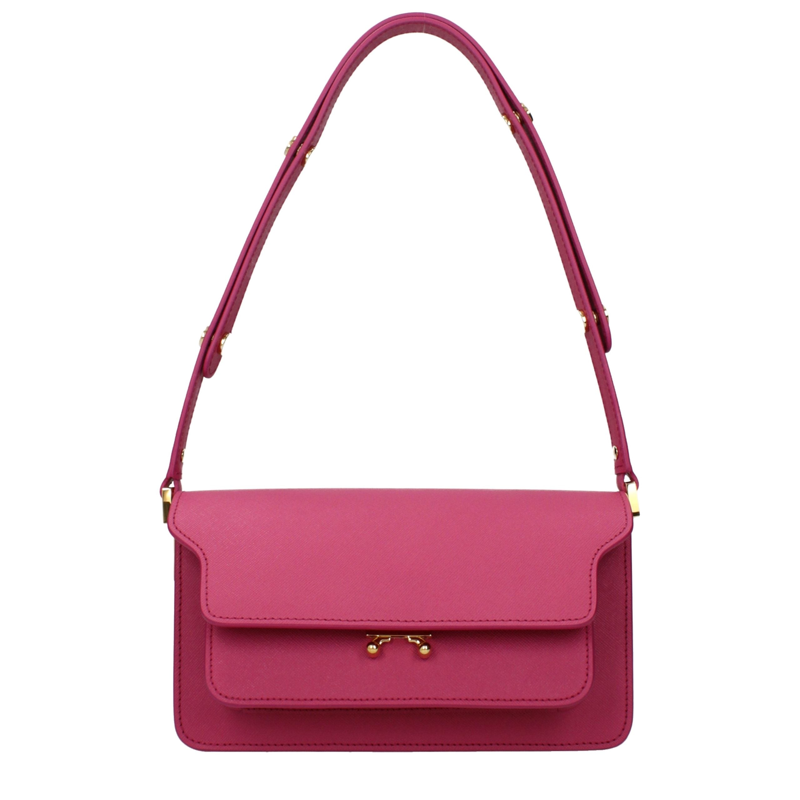 Fuchsia Leather Shoulder Bag