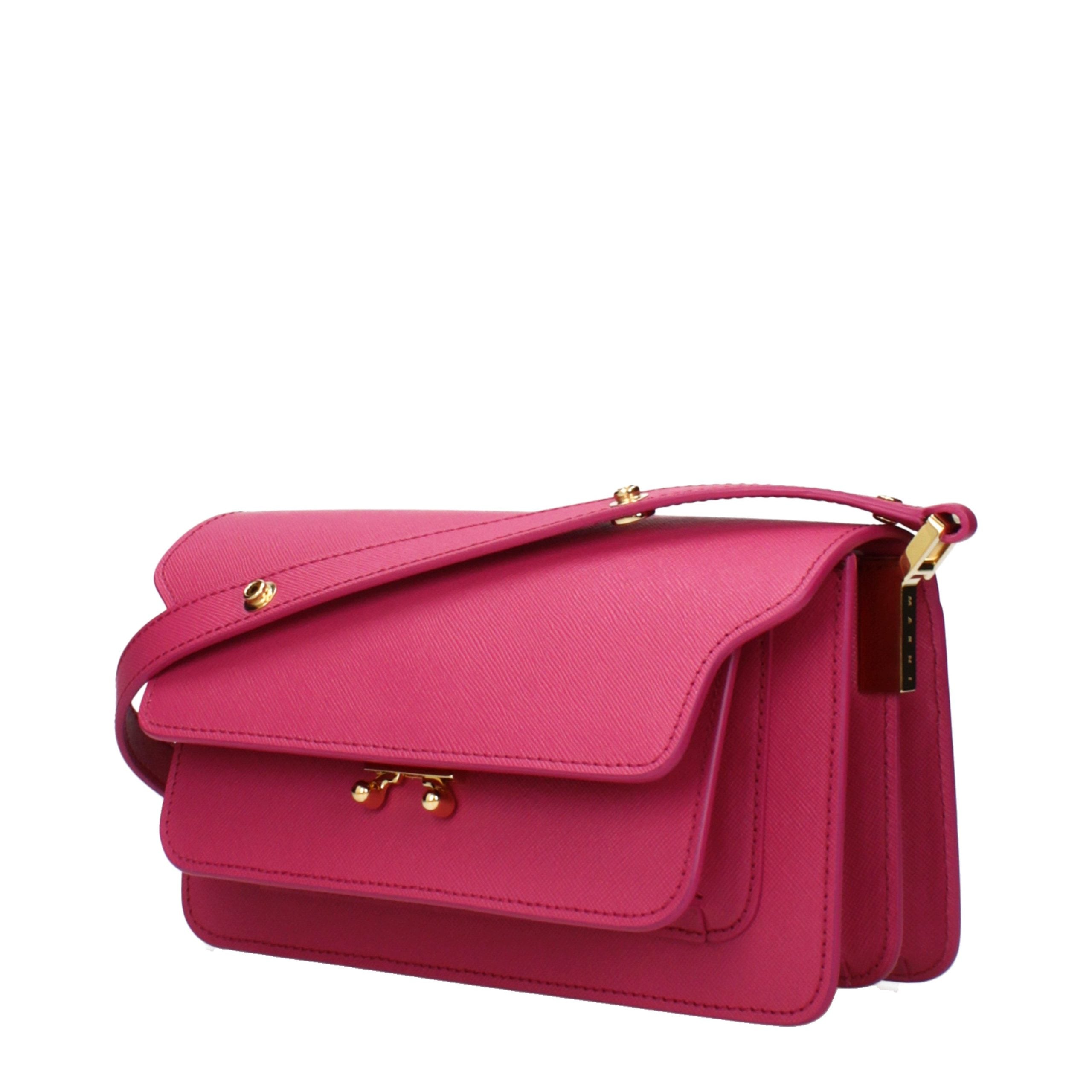 Fuchsia Leather Shoulder Bag