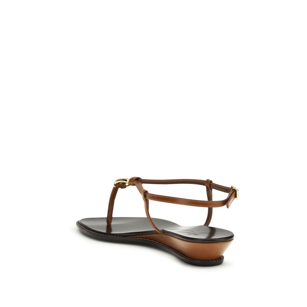Amhelia Calf Leather Wedge Sandals