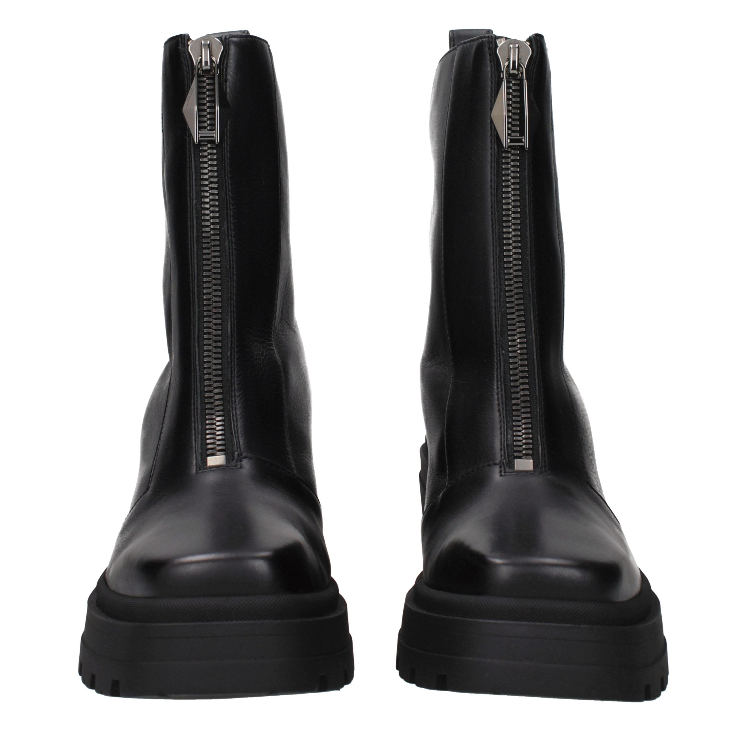 Eugenie 80 Black Leather Ankle Boots