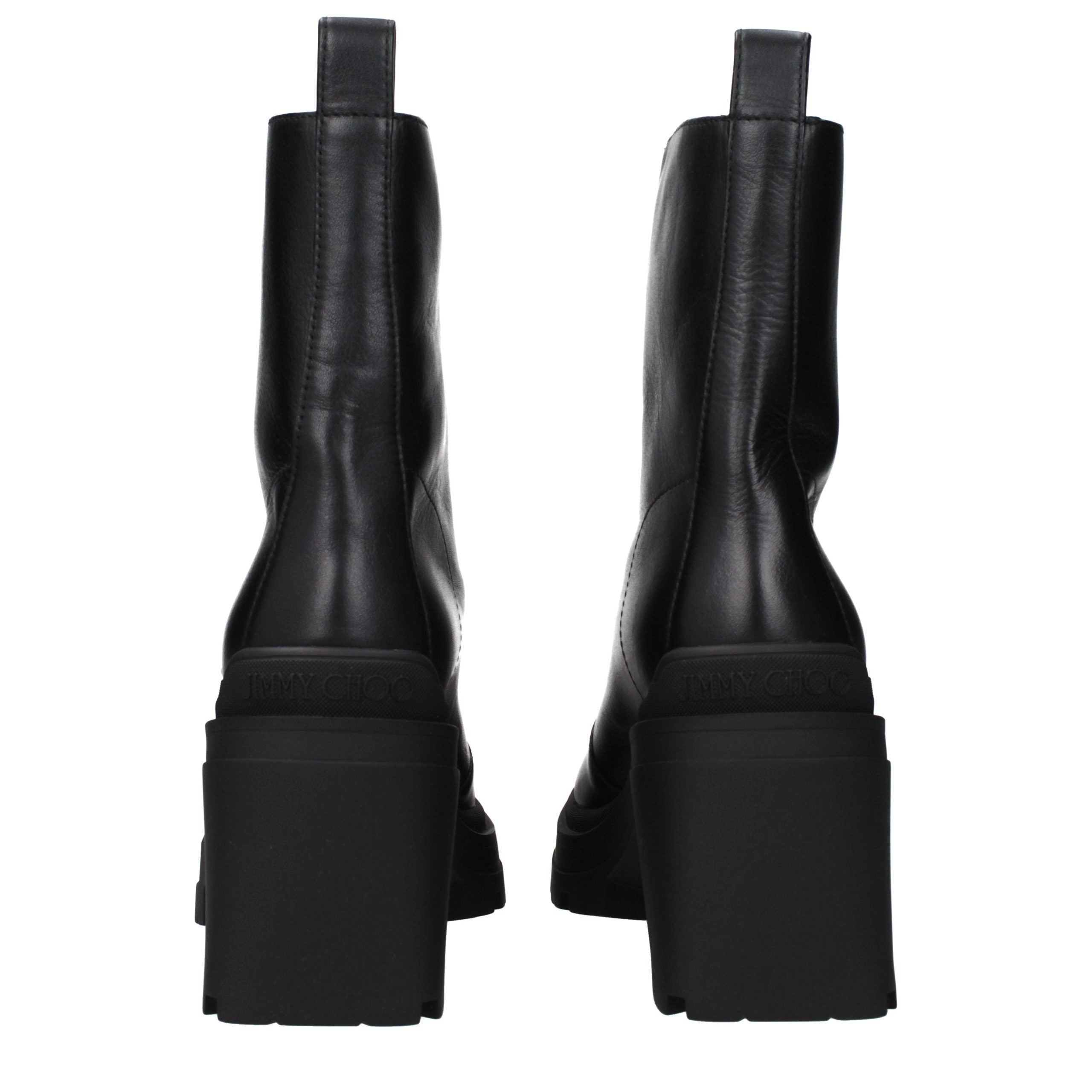 Eugenie 80 Black Leather Ankle Boots