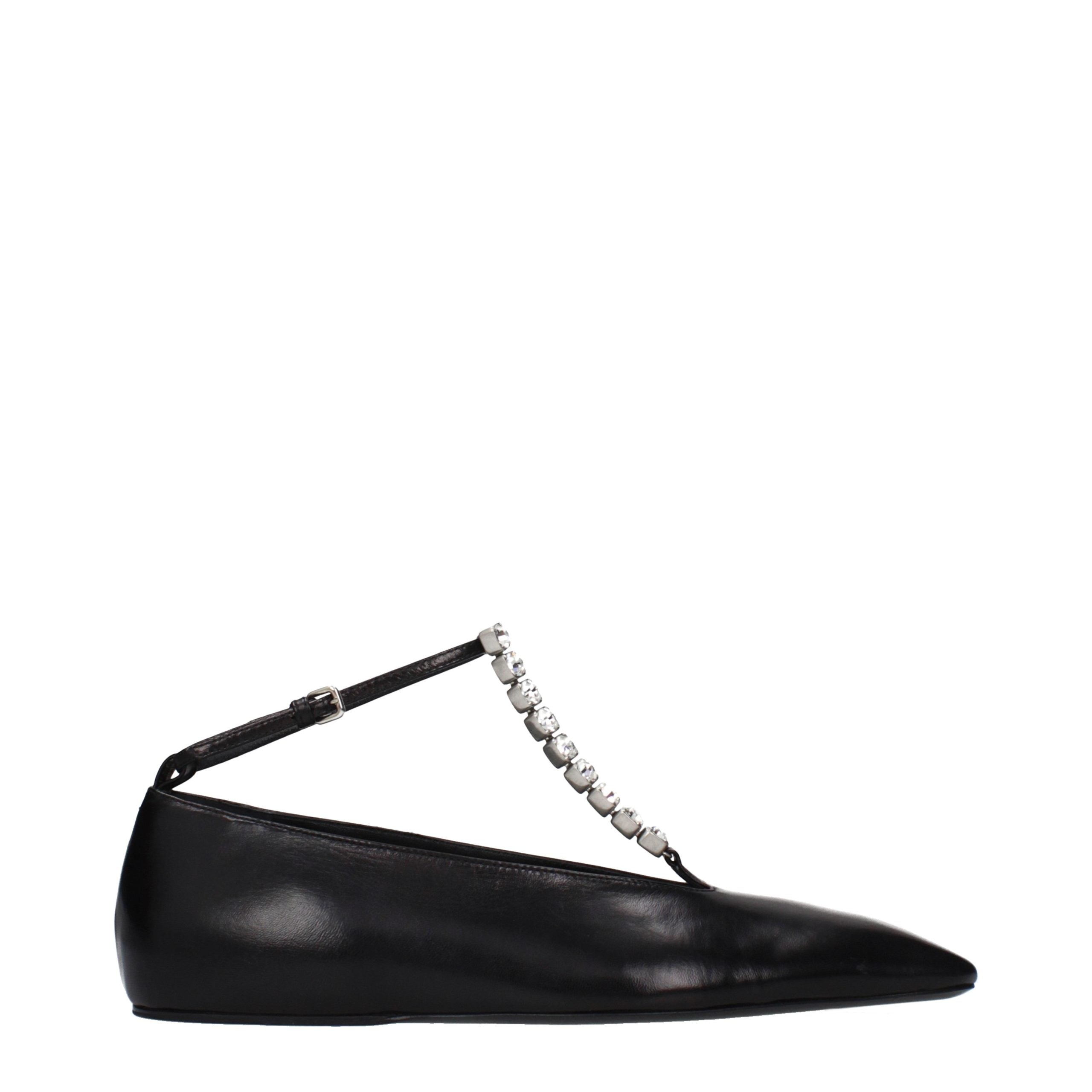 Silken Black Calfskin Ballet Flats