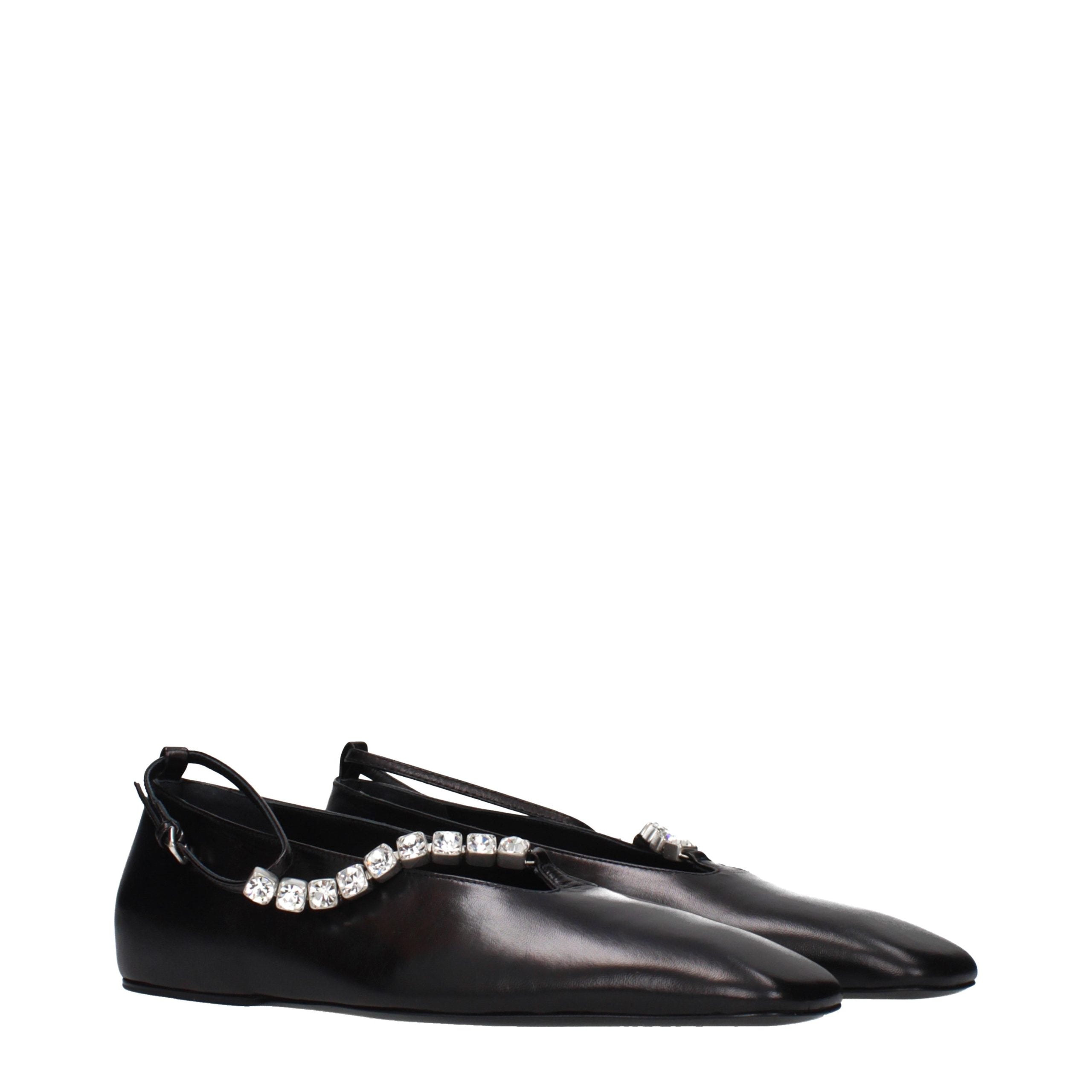 Silken Black Calfskin Ballet Flats