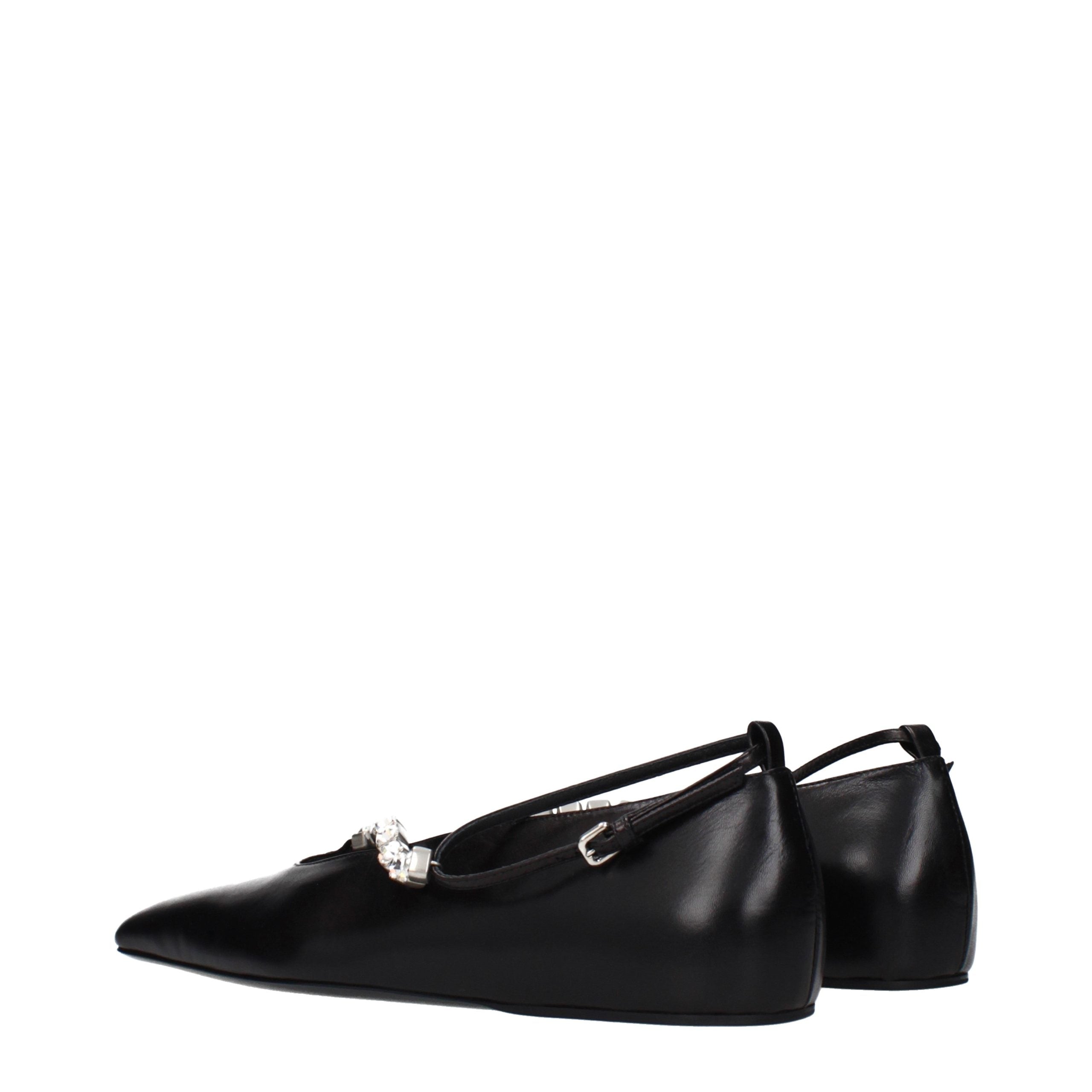 Silken Black Calfskin Ballet Flats