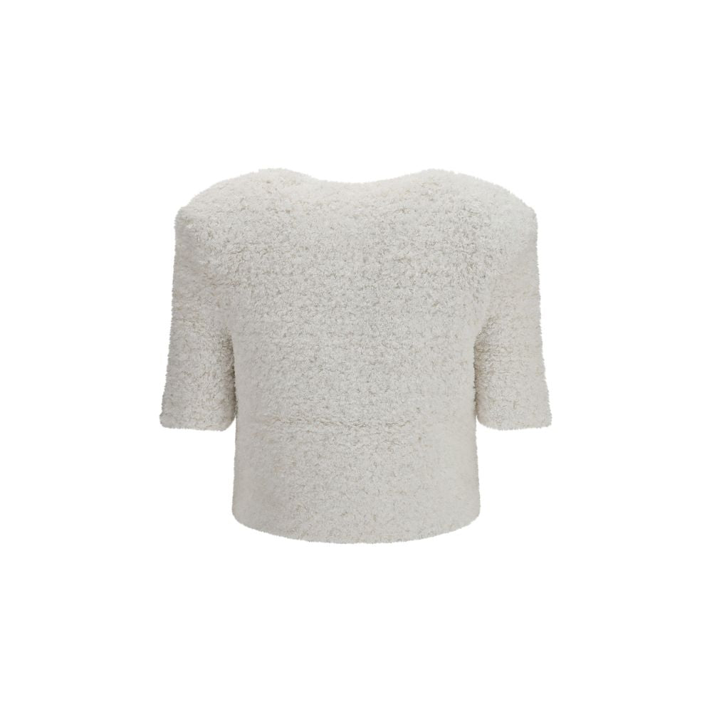 White Tweed Plumetis Cardigan
