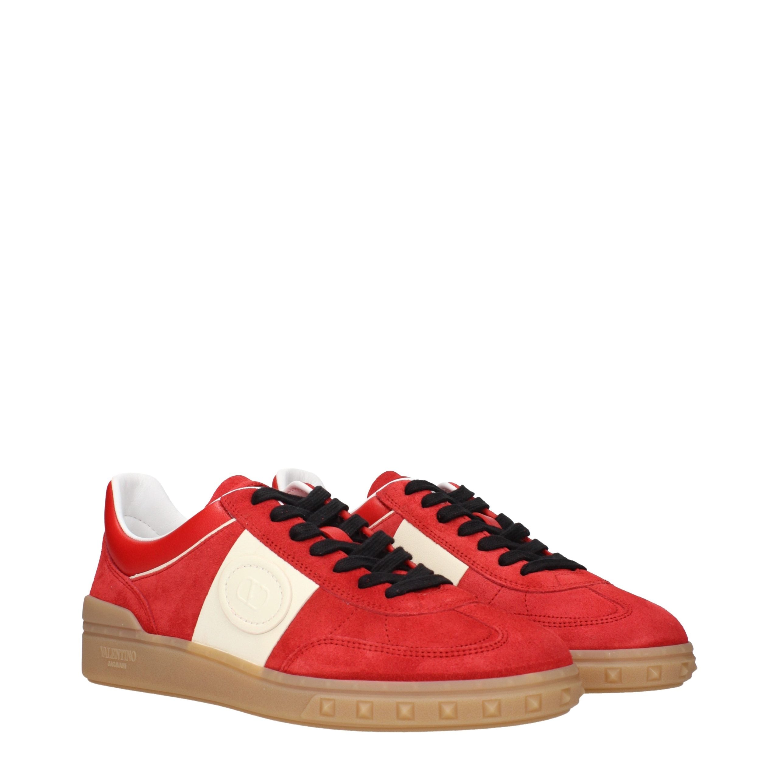Red Suede Low Top Sneakers