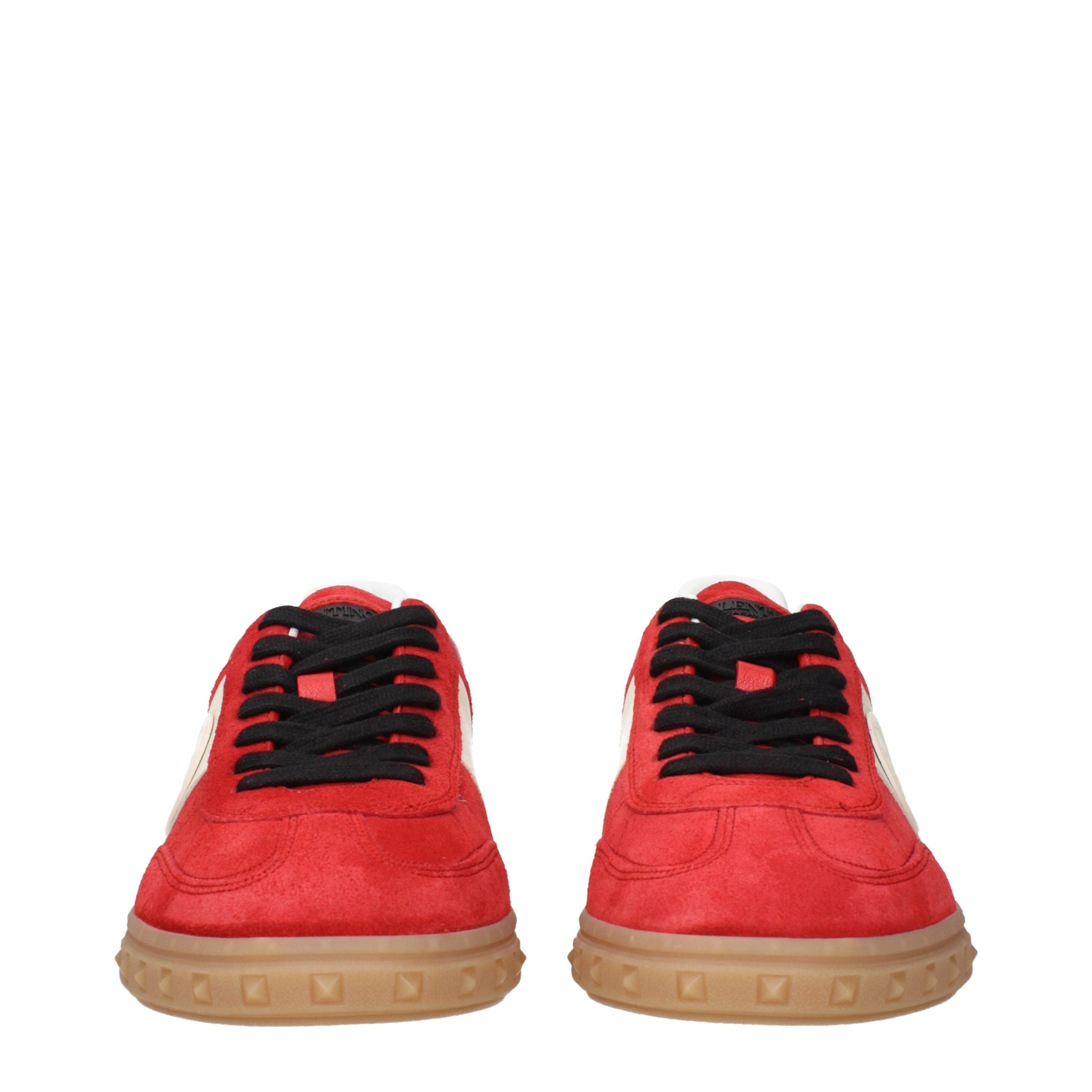 Red Suede Low Top Sneakers