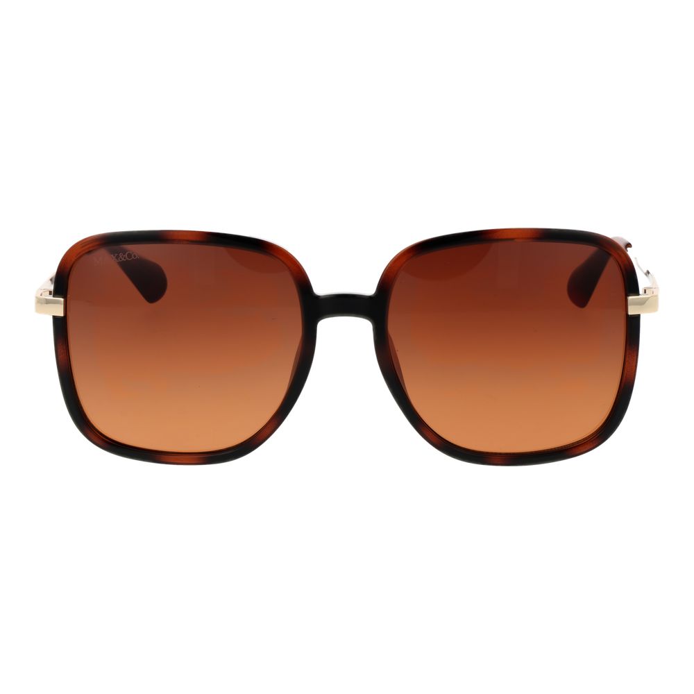 Brown Plastic Square Sunglasses with Gradient Lenses