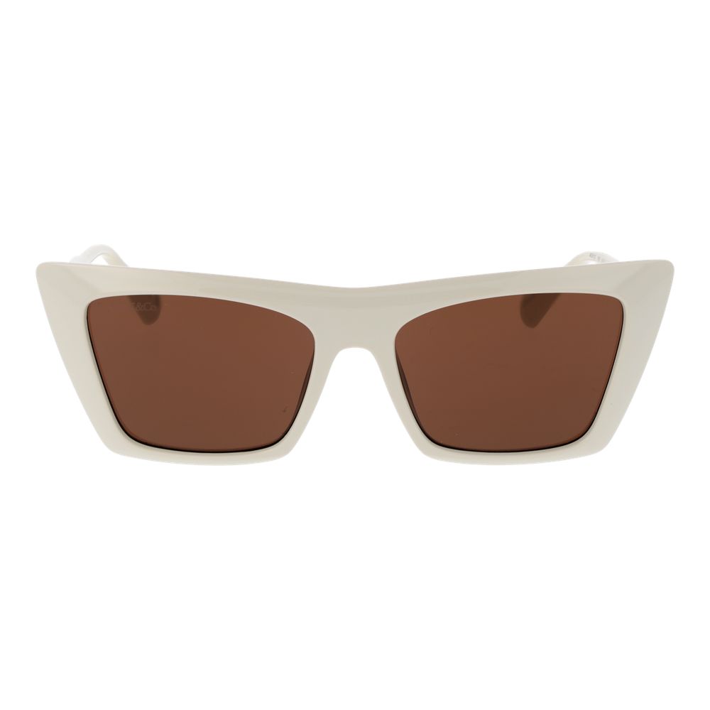 Beige Plastic Frame Square Sunglasses