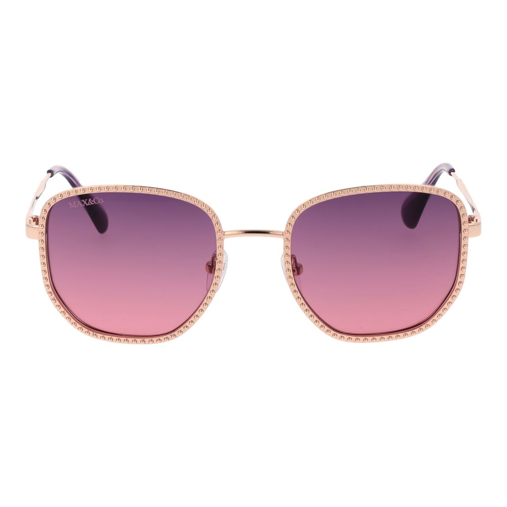 Rose Gold Metal Square Sunglasses