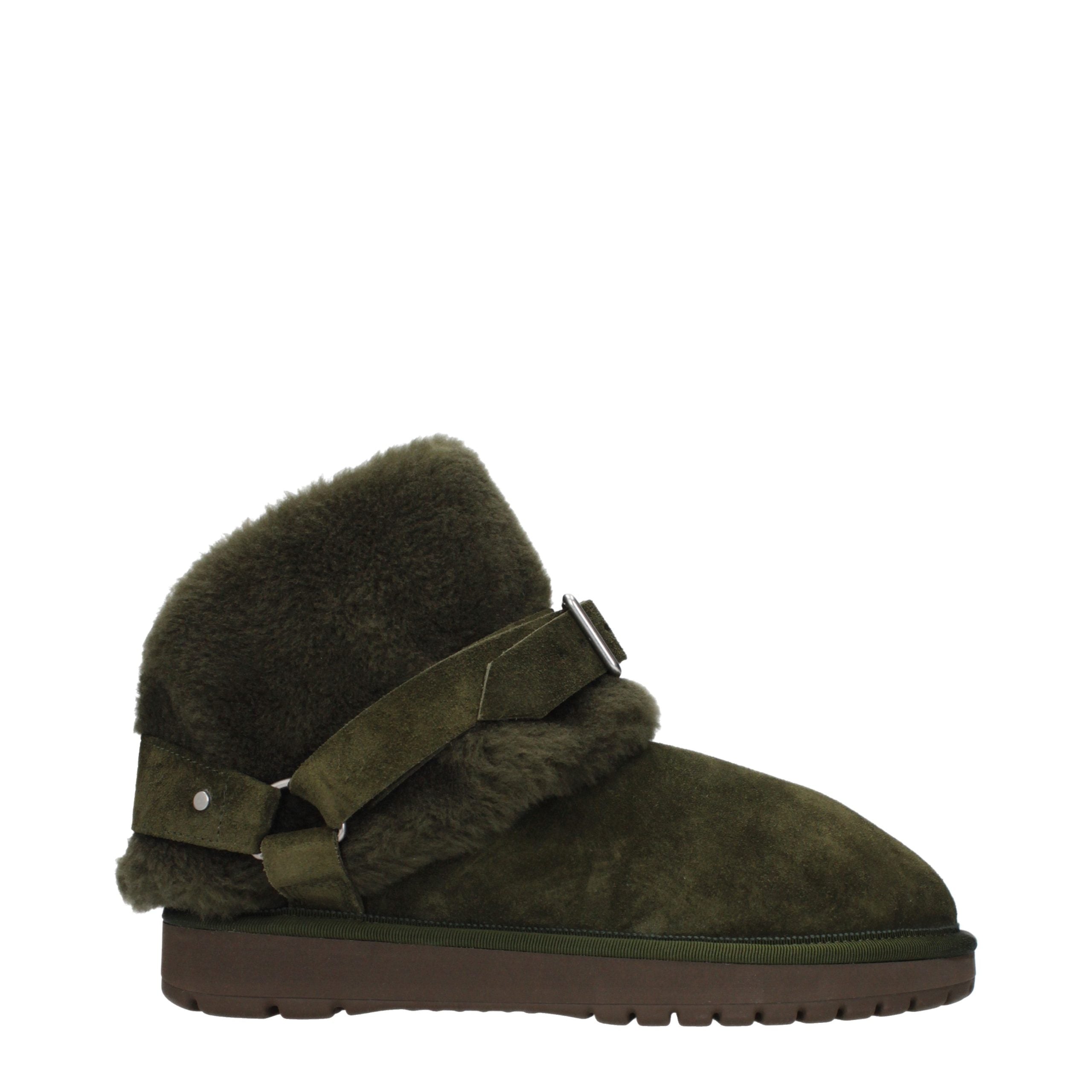 Green Suede Ankle Boots
