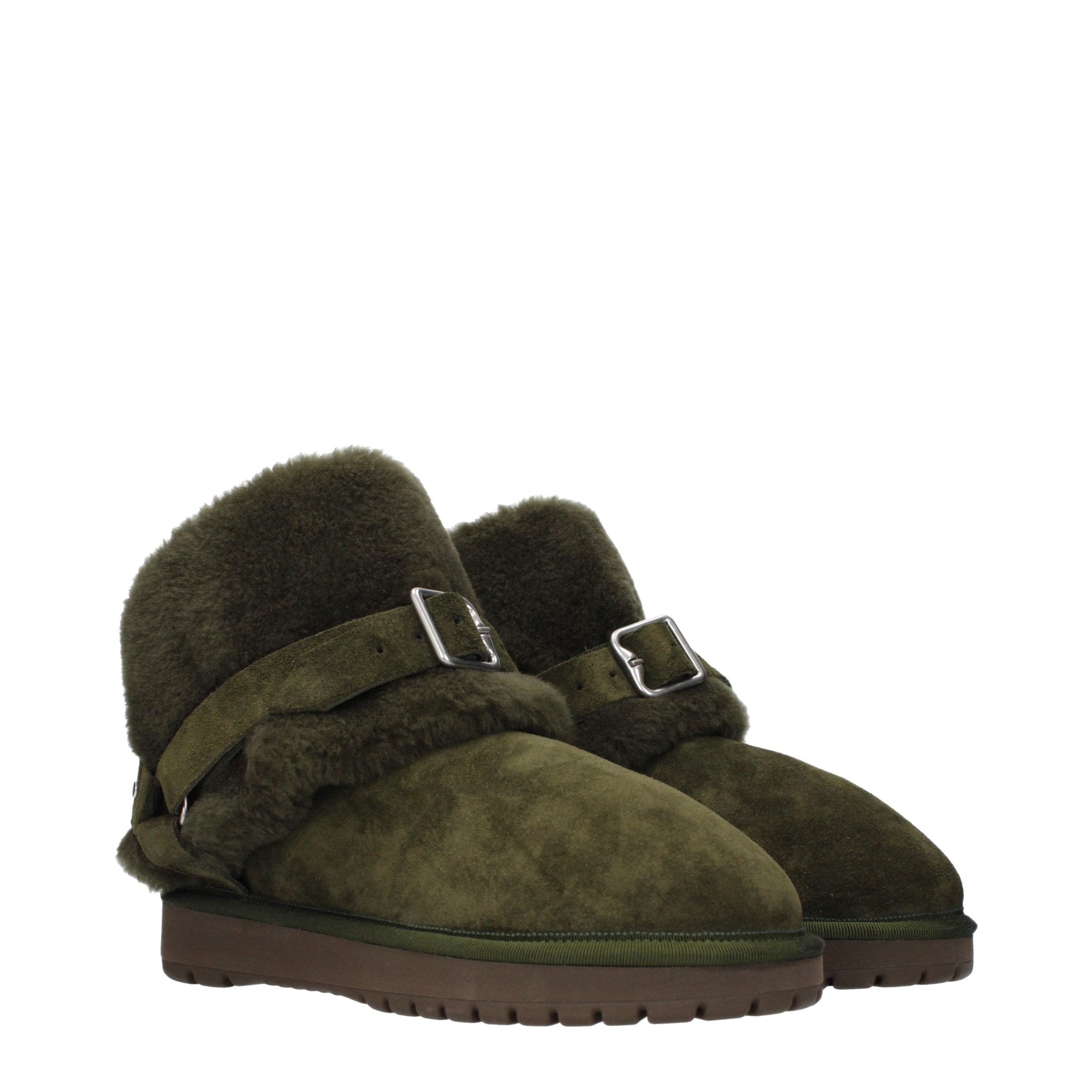 Green Suede Ankle Boots