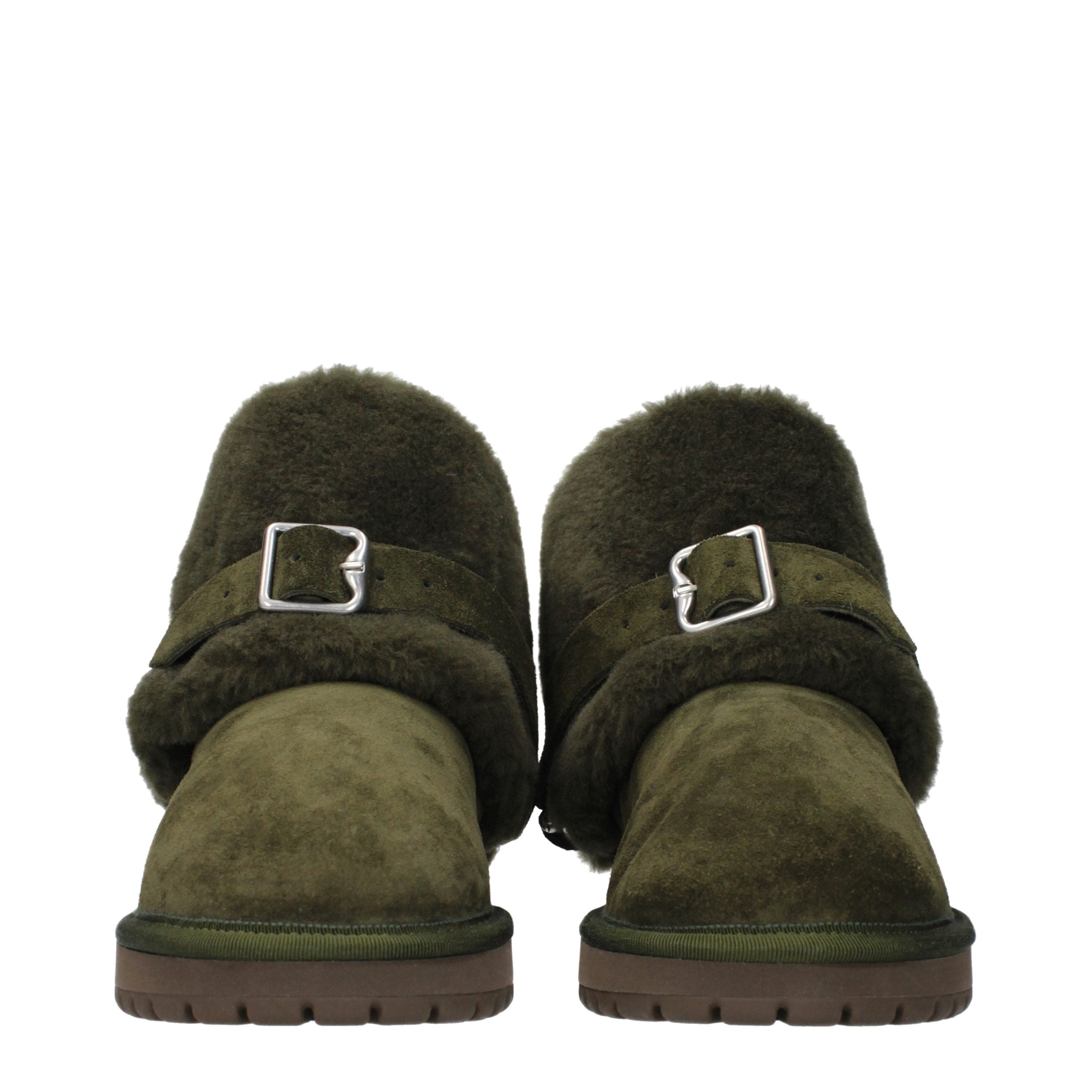 Green Suede Ankle Boots