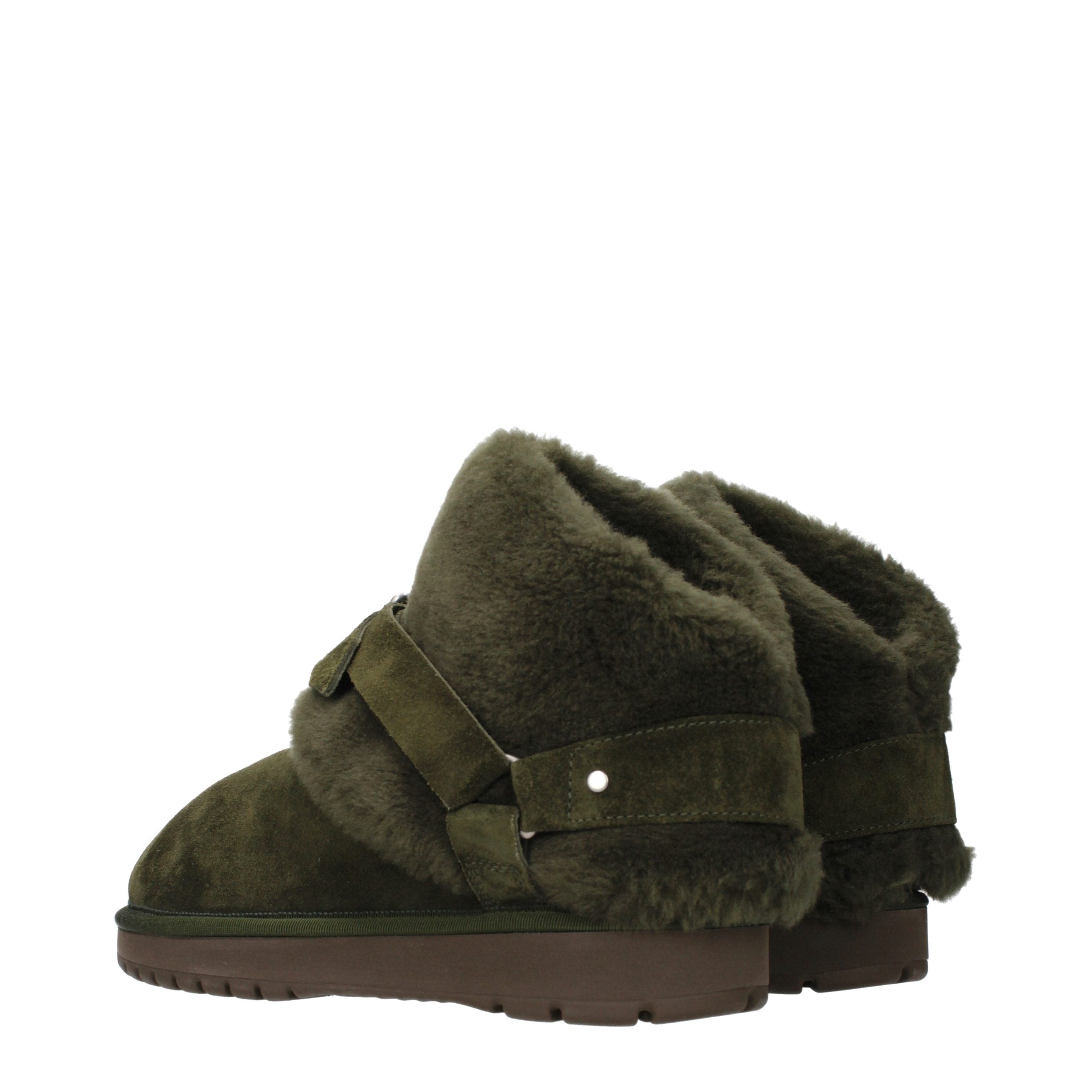 Green Suede Ankle Boots