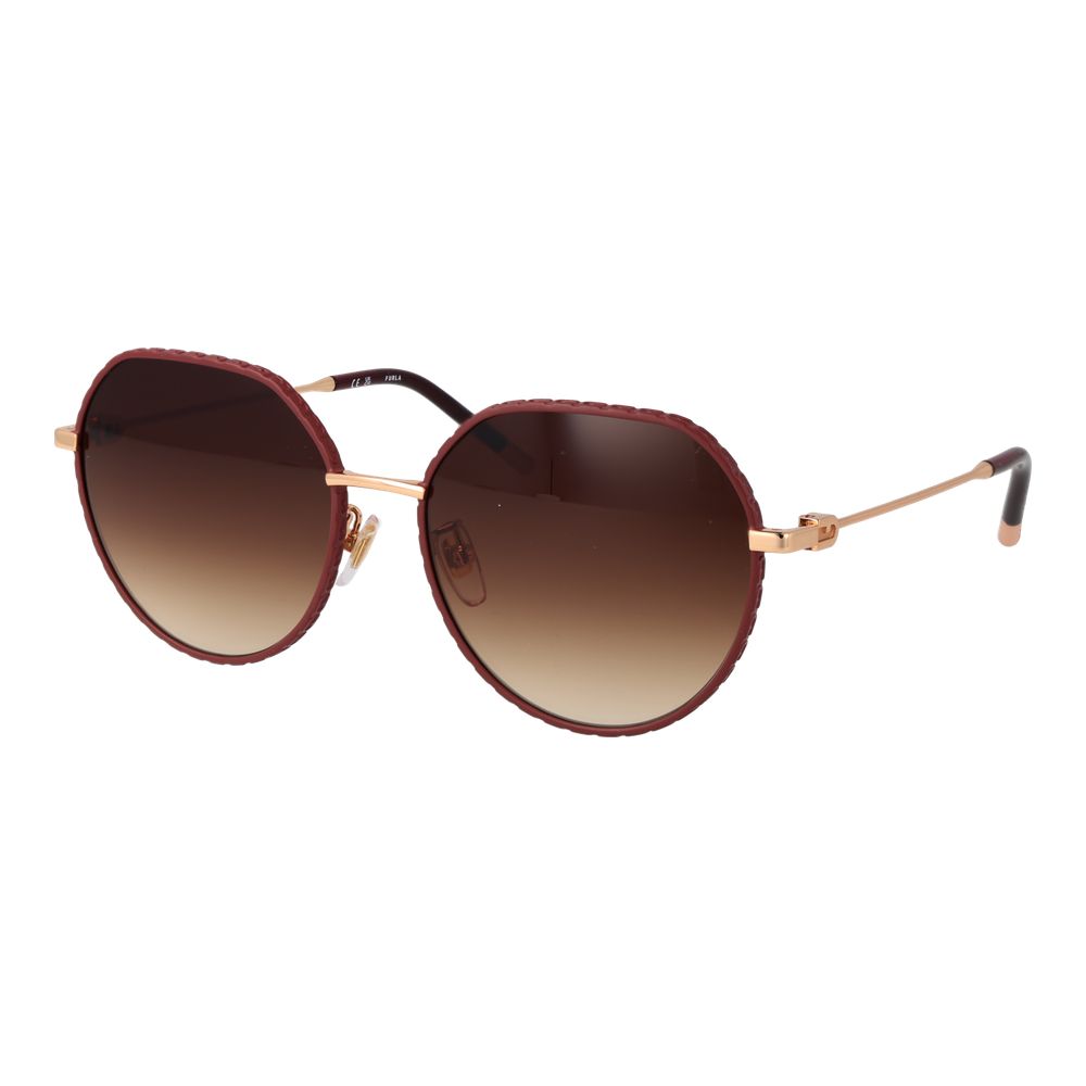 Rose Gold Metal Full-Rim Sunglasses