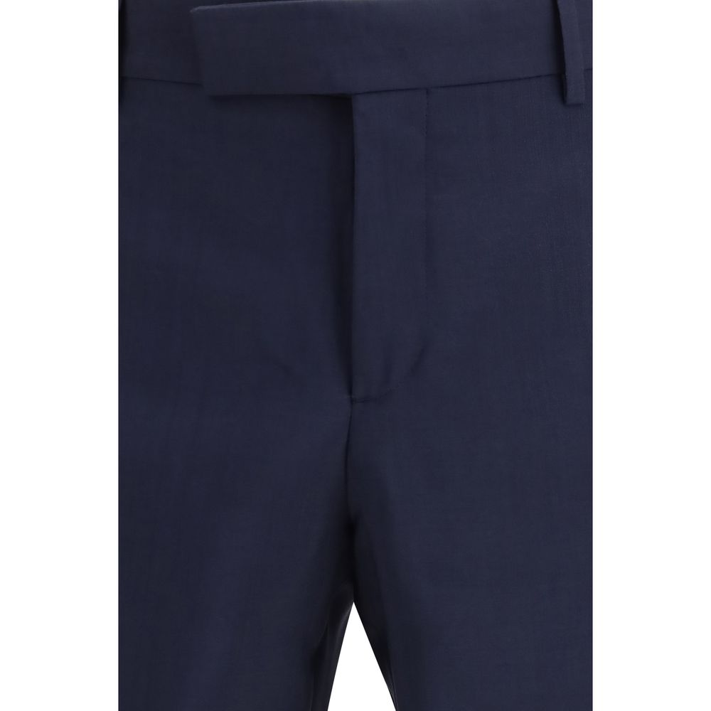Dark Blue Wool Tailored Pants
