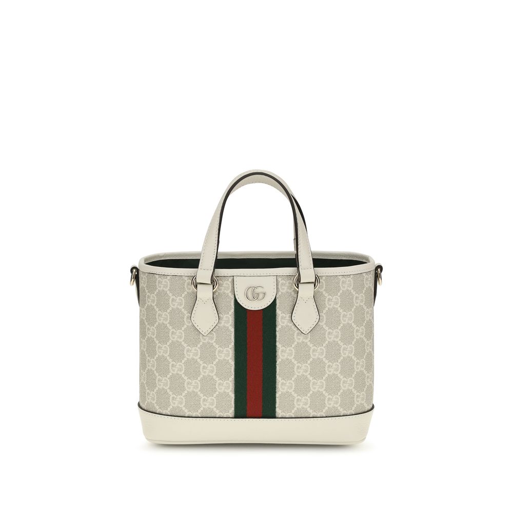 White Coated Canvas Ophidia Tote