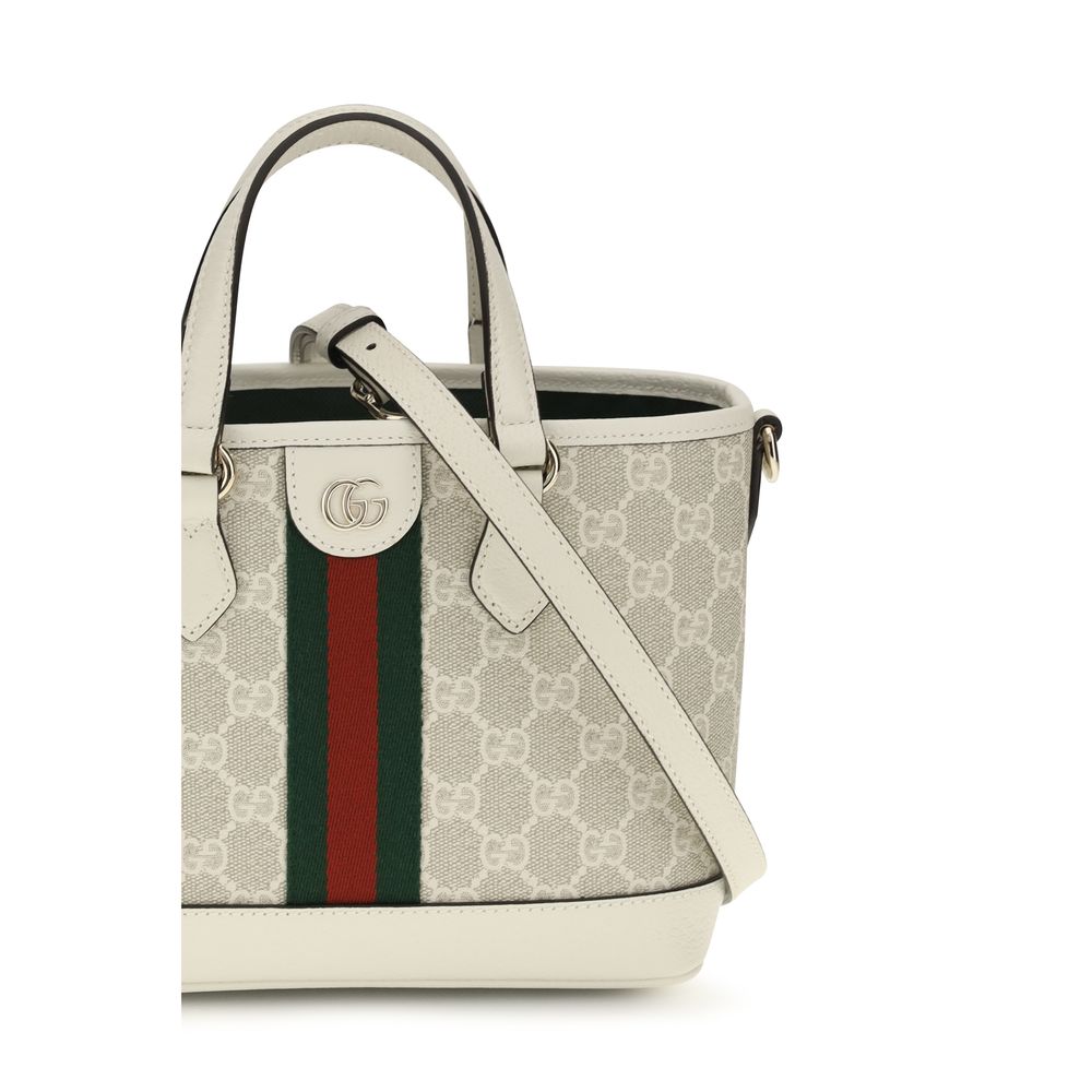 White Coated Canvas Ophidia Tote