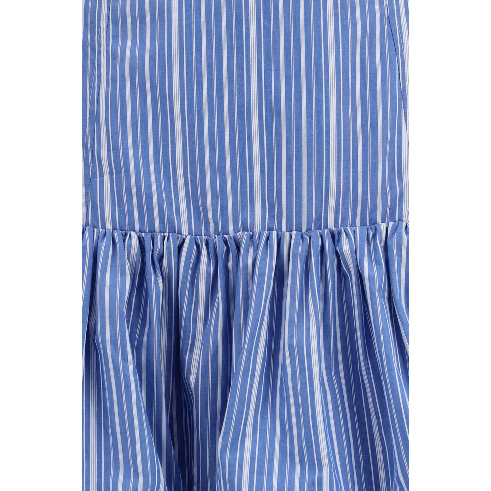 Cotton Striped Balloon Mini Skirt