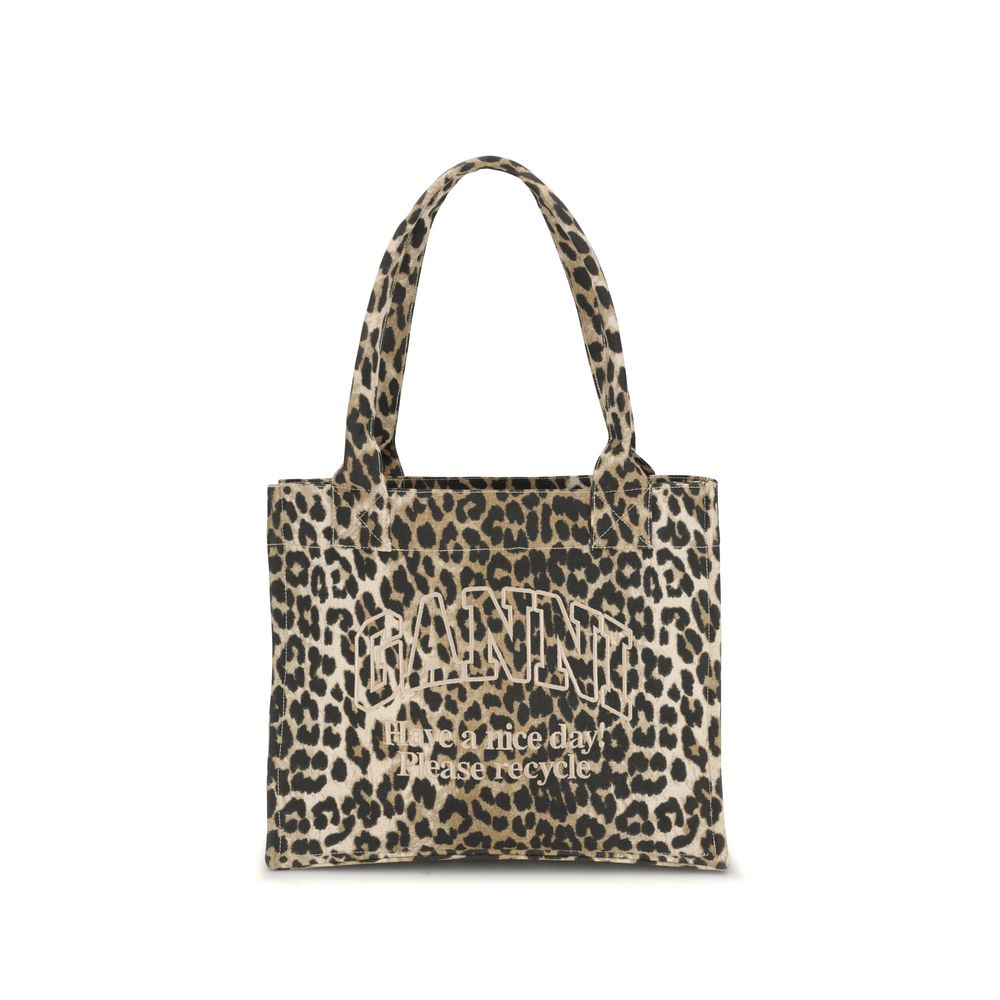 Recycled Cotton Leopard Print Tote