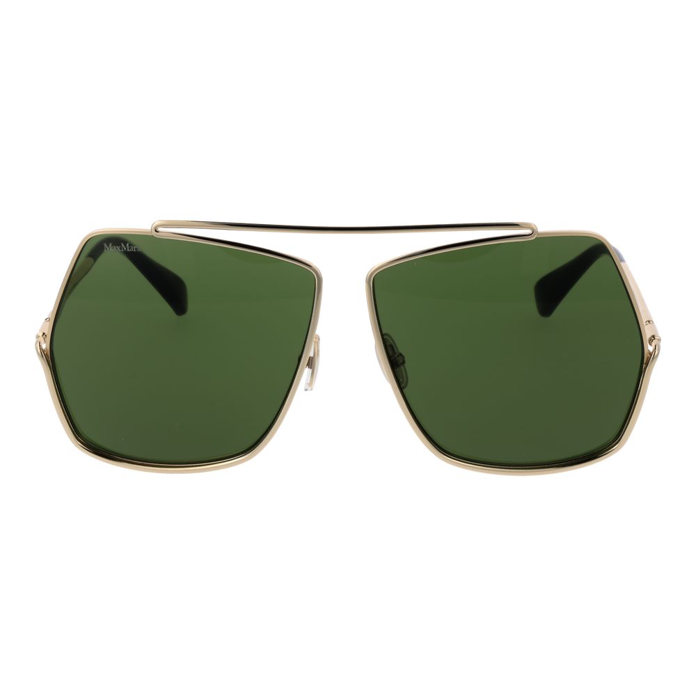 Gold Metal Full-Rim Sunglasses
