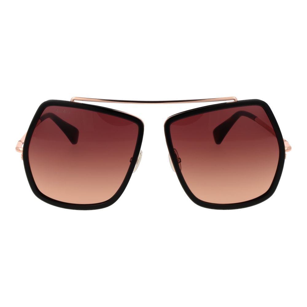 Brown Metal Full-Rim Sunglasses With Pink Gradient Lenses