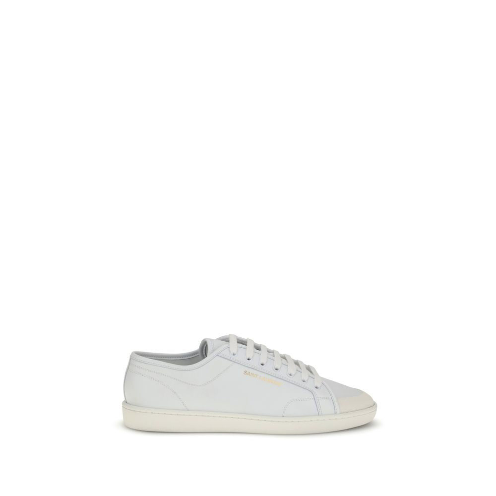 White Calf Leather Low Top Sneakers
