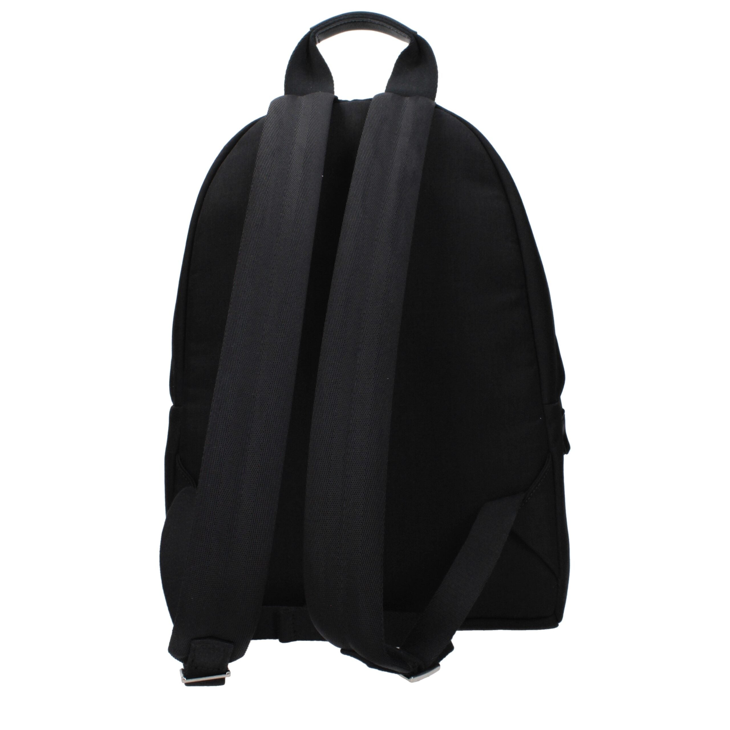 Vintage Effect Black Fabric Backpack