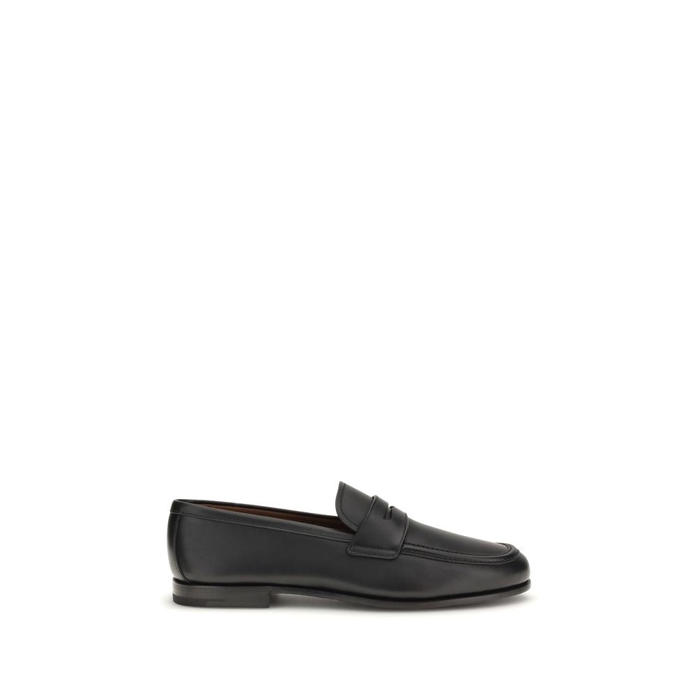 Rother Slip-On Loafers In Black Calf Leather